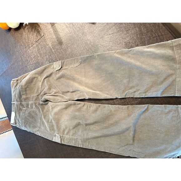 American Eagle Women's 00 Green High Rise Wide Leg Cargo Pants NWT - Picture 3 of 8